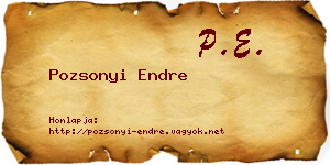 Pozsonyi Endre névjegykártya