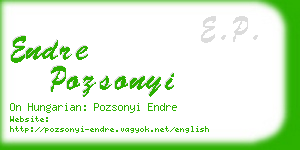 endre pozsonyi business card